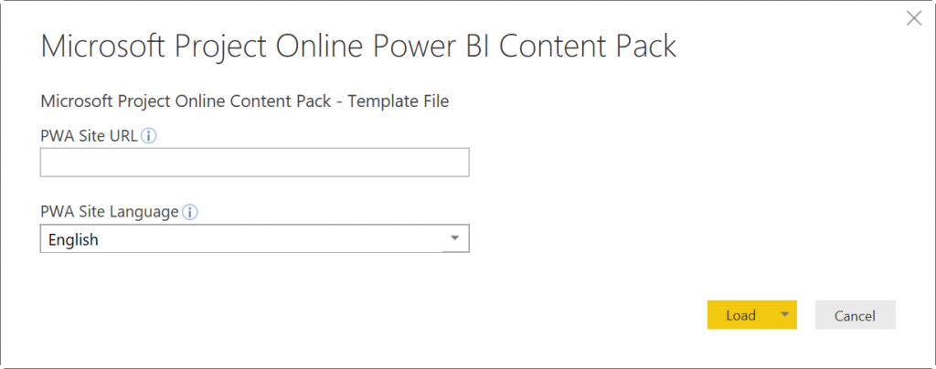 The Power BI content pack for Project Online open