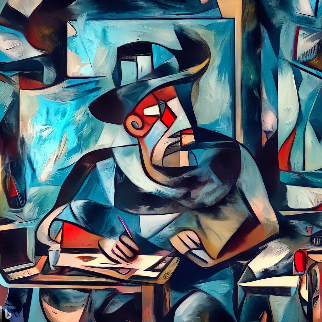 Pablo Picasso painting with Bing AI